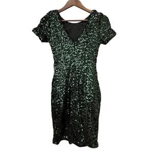 Women's Lulus Green Sequin Bodycon Mini Dress - Size Small